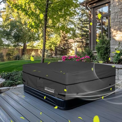 ULTCOVER Waterproof 600D Polyester Square Hot Tub Cover Outdoor SPA Covers 90 X