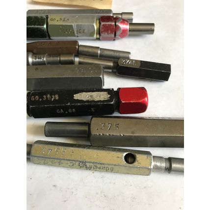 LOT MIXED GO NO GO PLUG GAGES .3755,.3765,.3743,.3748,.370,.375,.3745,  .3735,ES