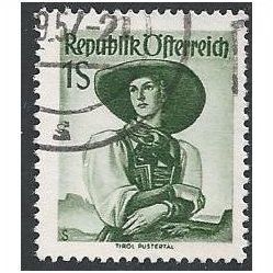 Mi 912: 1 s. yellow-green Definitive Stamp: Provincial Costumes