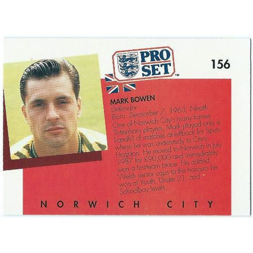 1990/1991 Pro Set Footbal - #156 - Mark Bowen