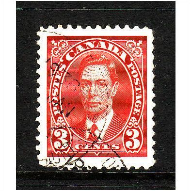 CANADA 1937 3c SCARLET SG 359 FINE USED #2