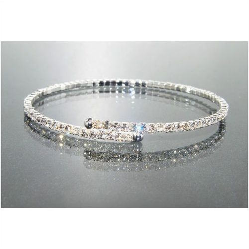 1 Row Wedding Party Clear Rhinestone Flex Bangle Bracelet Jewellery 1376