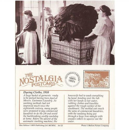 Postcard Dyeing Cloths 1910 Eastmans Laundry Clothes Garment Basket - Nostalgia