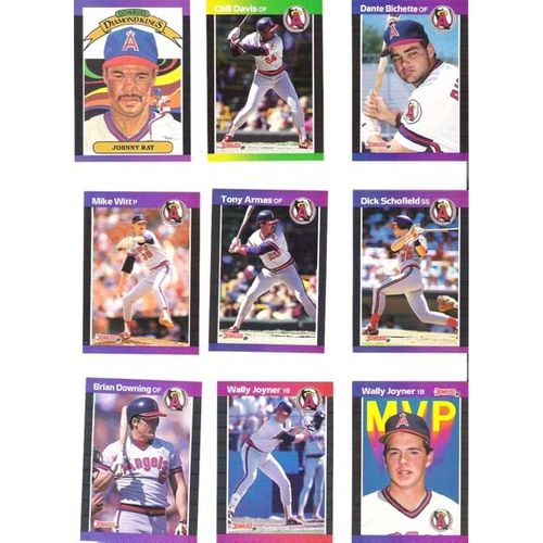1989 Donruss baseball California Angels team set 23 cards- 2 Joyner