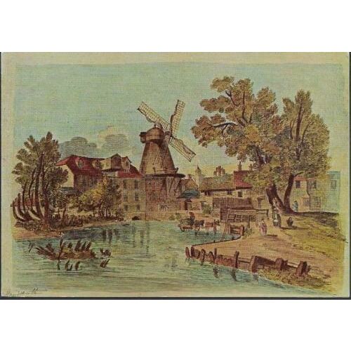 London - Wandsworth - Brazil Mill (Windmill) in 1824 - art postcard c.1970s