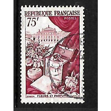 FRANCE 1953 75F FLOWERS AND PERFUMES SG 1170 FINE USED #