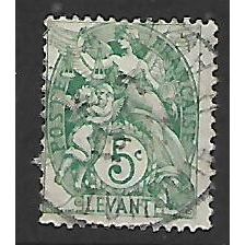 FRANCE 1900 5c GREEN BLANC TYPE SG295 FINE USED