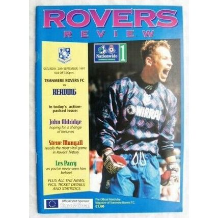 1997 programme Tranmere Rovers v. Reading