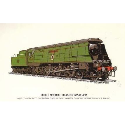 British Railways Battle Of Britain 34051 Train Postcard