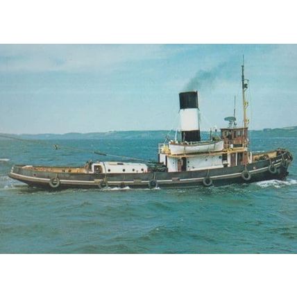 St Denys Tug Ship Painting Falmouth Maritime Museum Postcard