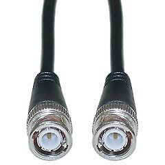 BNC RG58/AU Coaxial Cable, 50 Ohm, Black, BNC Male, Copper Stranded Center Co...