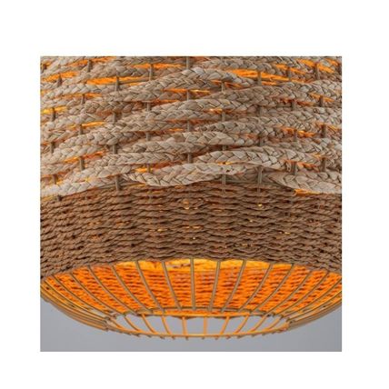 ELE Light & Décor Palma 1-Light 2-Tone Natural Woven Teardrop Pendant Light