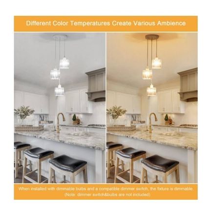 LWYTJO 3-Light Shine White Modern Classic Style Crystal Pendant Light