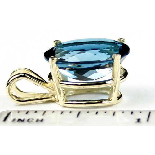 London Blue Topaz, 14KY Gold Pendant, P040