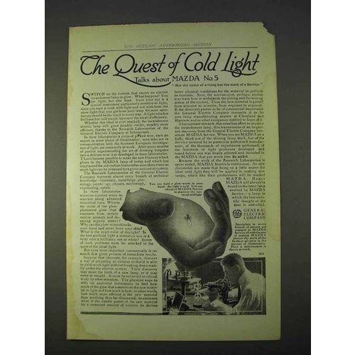 1914 General Electric Mazda No.5 Light Bulb Ad - Quest