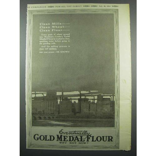 1914 Gold Medal Flour Ad - Clean Mills