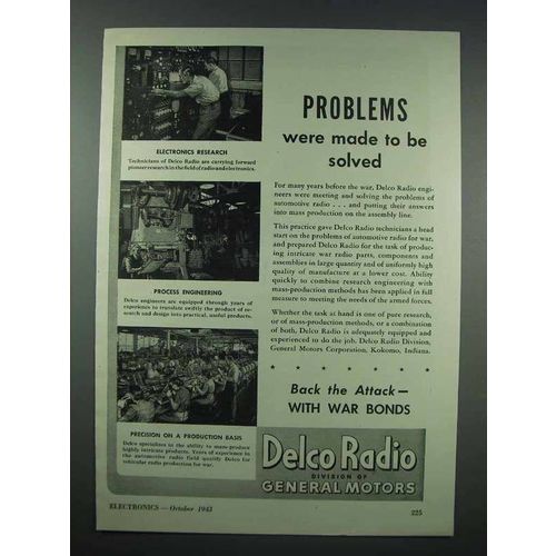 1943 Delco Radio Ad - Problems Were Made to Be Solved