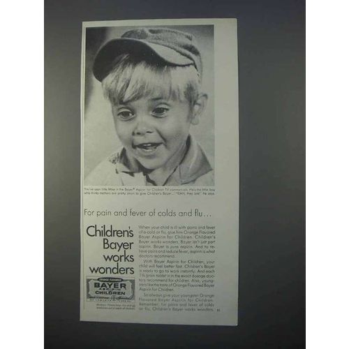 1966 Orange Flavored Bayer Aspririn for Children Ad