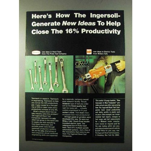 1971 Ingersoll Rand Proto & Milliers Falls Tools Ad