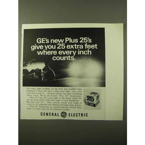 1971 General Electric Plus 25 Headlamps Ad