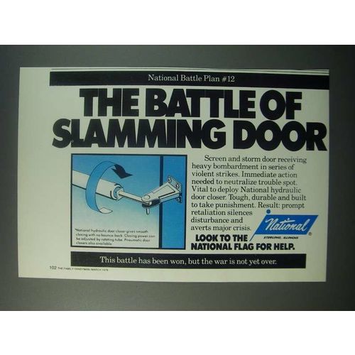 1979 National Hydraulic Door Closer Ad - Battle of Slamming Door
