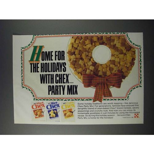 1986 Ralston Wheat, Rice and Corn Chex Ad - Home For The Holidays