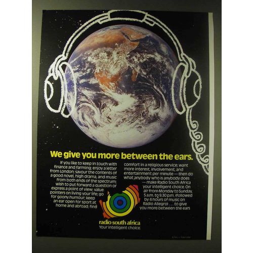 1989 Radio South Africa Ad - We give you more between the ears
