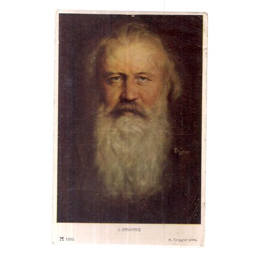 J. BRAHMS. unused vintage postcard =