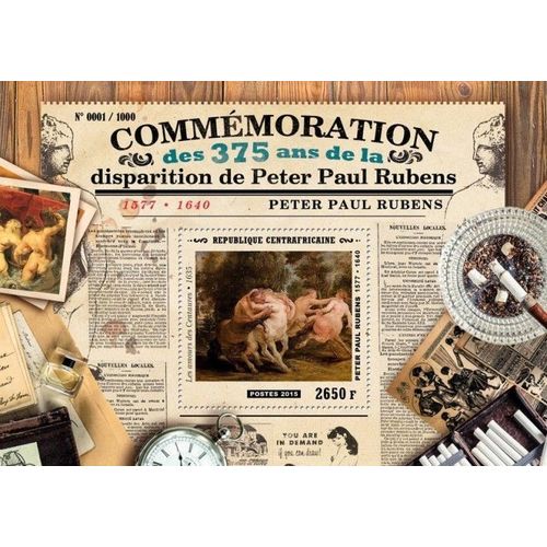 CENTRAL AFRICA 2015 SHEET MNH PAUL RUBENS ART PAINTINGS ARTE PINTURAS 4A