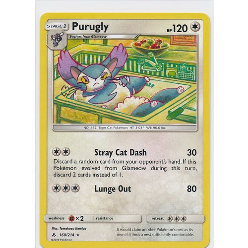 Pokemon Sun & Moon Unbroken Bonds 160/214 Purugly