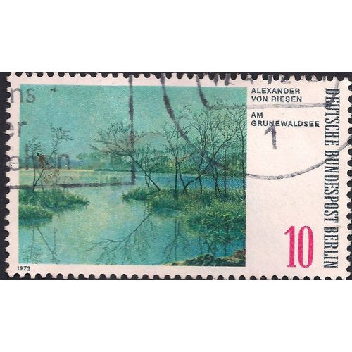 BERLIN, FINE ART, 'Am Grunewaldse', von Riesen, blue-green 1972, 10Pf, #3