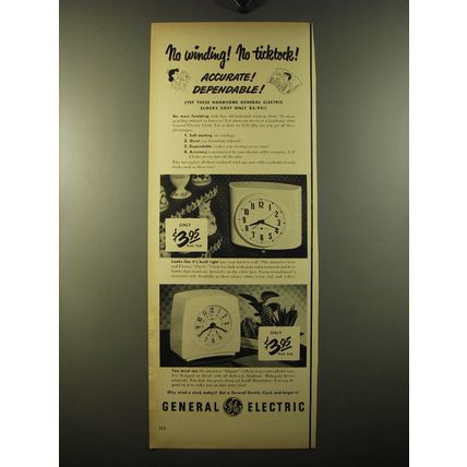 1950 General Electric Clocks Advertisement - Pantry, Chipper