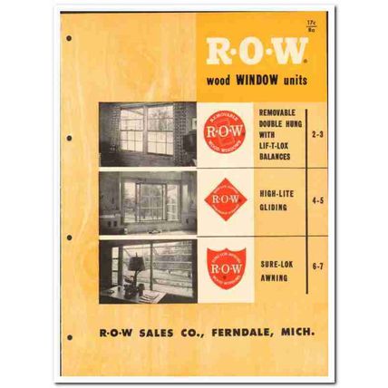 R-O-W Sales Company 1958 vintage windows catalog wood double-hung