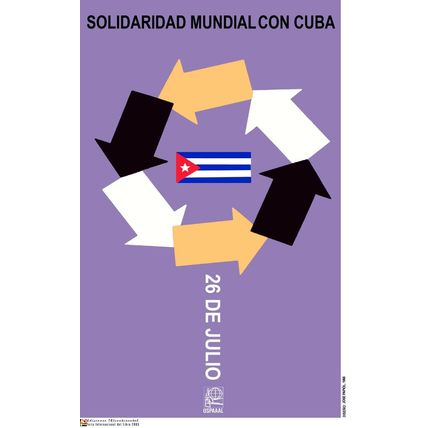Political OSPAAAL POSTER.World solidarity with Cuban Revolution.Cold War history