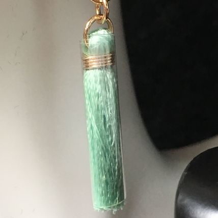 Earrings Pearl Accent Faux Gem Tassel Drop - Mint #365 USA Seller