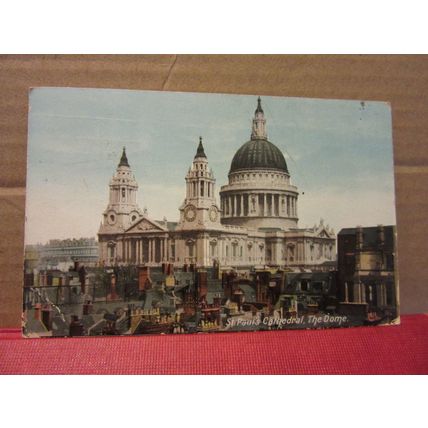 the dome, ST PAULS Cathedral, LONDON used antique postcard by Beagles 1906 pm =