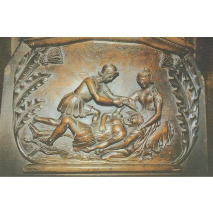 Samson Betrayed By Delilah Victorian Misericord Postcard