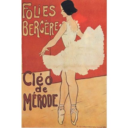 Folies Bergere Cleo De Merode French Old Poster Postcard
