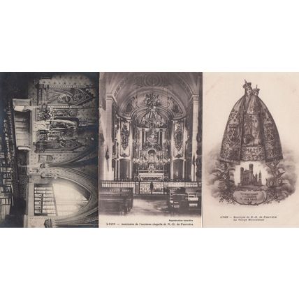 Lyon Basilique 3x Notre Dame French Religious Postcard s