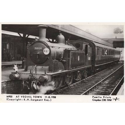 M905 At Yeovil Town 11. 8. 1958 Railway Station Postcard