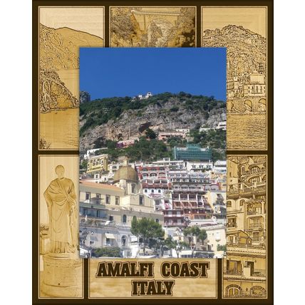 Amalfi Coast Italy Laser Engraved Wood Picture Frame Portrait (5 x 7)