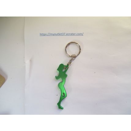 Green Woman Silhouette Metal Keychain - Key Chain - Brand New