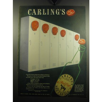 1947 Carling's Red Cap Ale Advertisement