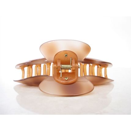 Large creme and amber brown hair claw clip for thick hair