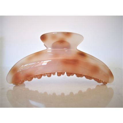 Large creme and amber brown hair claw clip for thick hair