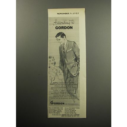 1957 Gordon of Philadelphia Fashion Advertisement