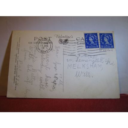 KINGSNORTH GARDENS, FOLKESTONE KENT used vintage postcard by Valentine 1950s =
