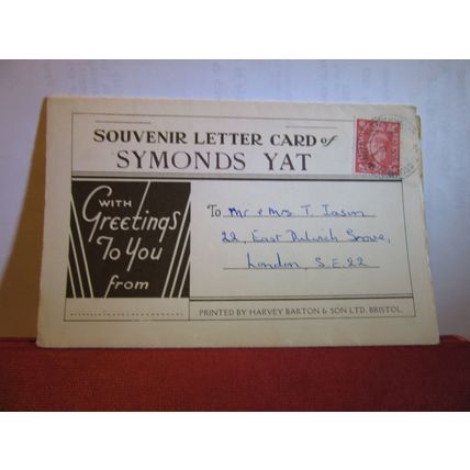 SYMONDS YAT, HEREFORDSHIRE used LETTERCARD Harvey Barton 1950s pm =