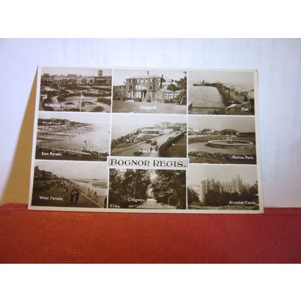 multiview, BOGNOR REGIS, SUSSEX used postcard by Shoesmith & Etheridge 1939 pm =