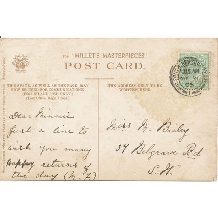 PC17146 The Angelus. Misch and Stocks. Millets Masterpieces series 106. 1905